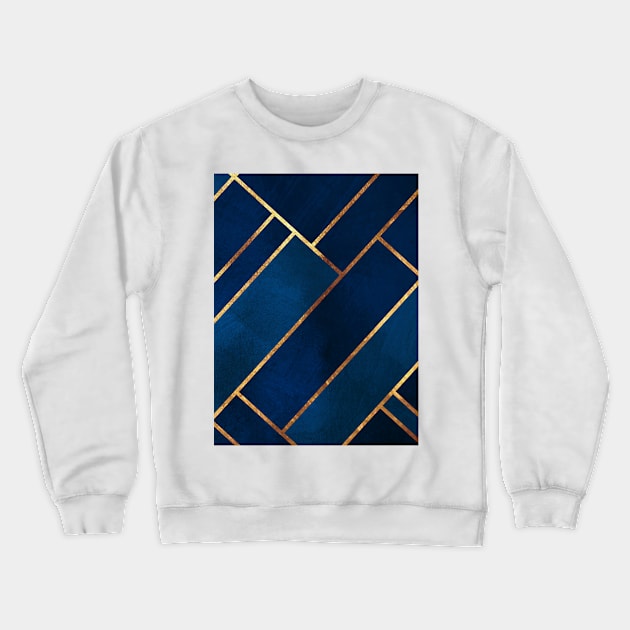 Navy Gold Geometric Crewneck Sweatshirt by themadesigns